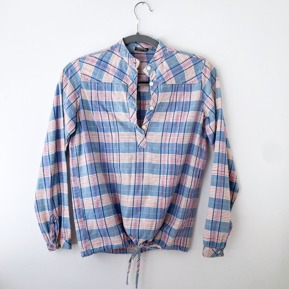 Think Positive Vintage Cotton Gauze Striped Pullover XS/S